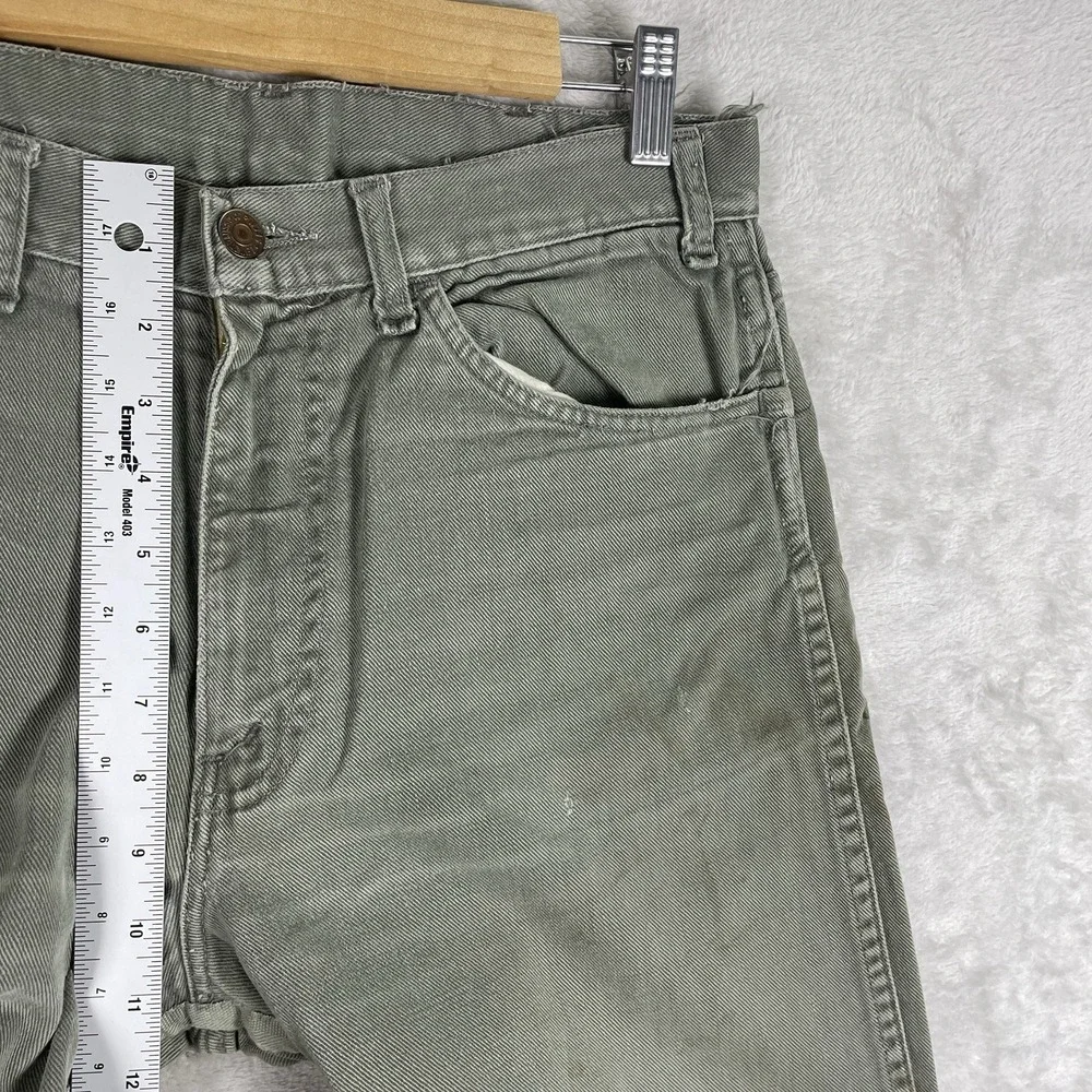 Vintage 60s Big E Levis Slim Fit Jeans Mens 31x27 All Cotton Green TALON White